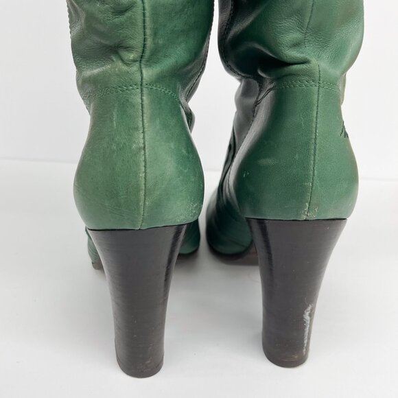 Vintage Y2K Miss Sixty Tall Green Boots | Leather | Size 40 - Picture 3 of 9